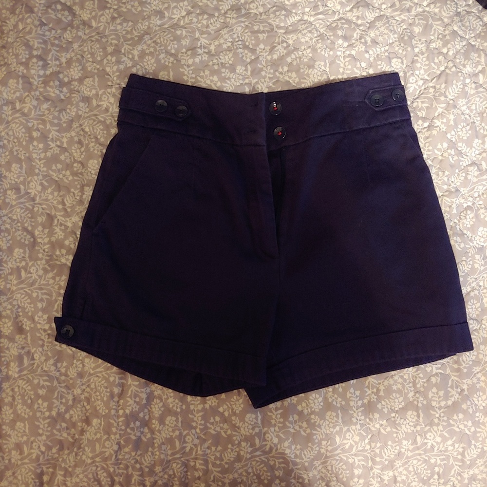 High waisted cuffed shorts